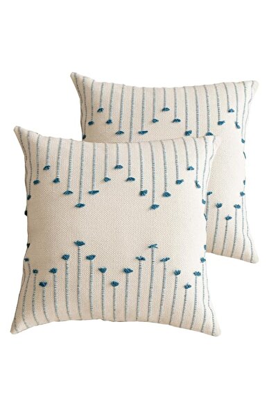 Generic Cushion covers, Boho Throw Pillow Covers 45x45cm Set of 2,Knitted Cot...