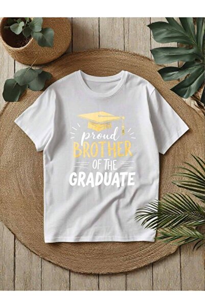 25W تي شيرت برسومات "Proud Brother Of A Graduate" للجنسين، فضفاض ومناسب للحفل...