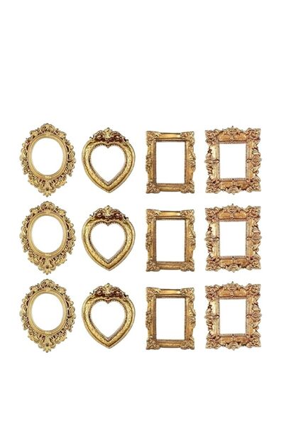 Generic Brand X spring Vintage Resin Picture Frame, 12 Pcs, Small Gold Oval R...