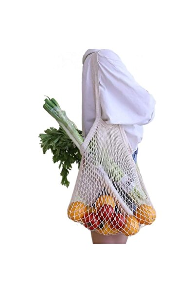 Generic Reusable Produce Cotton Mesh Bag - Natural Cotton Net String Shopping...