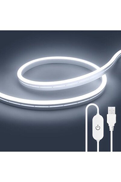 Generic Brand USB Touch LED Strip Lights White 6500K, 5V 16.4ft/5M 600LEDs Hi...