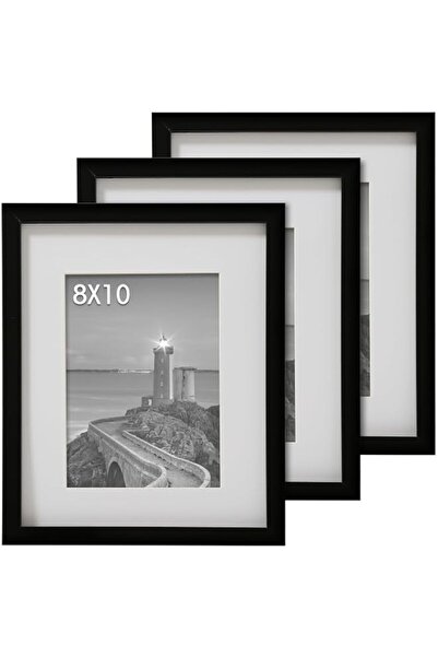 Generic 8x10 Photo Frame-Black(3Pack), Solid Wood Picture Frame for 10x8 inch...