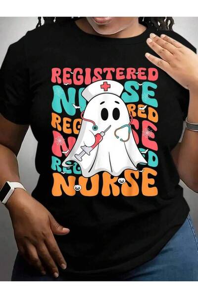 kai22 Spooky Registered Nurse Ghost Rn Funny Costume Halloween Black Graphic ...