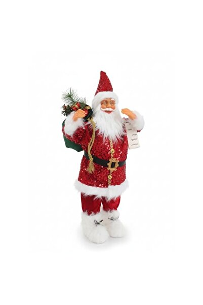 Generic Brand AKDC Christmas Standing Santa Claus Figurine, Red Sequin Dress ...
