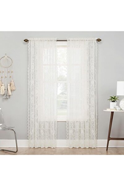 Generic Brand No. 918 Ariella Floral Lace Rod Pocket Curtain Panel, 58" x 63"...