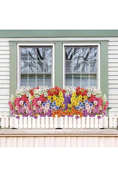 Generic 12 Bundles Artificial Flowers Fake Daisies,UV-Resistant Artificial Fl...