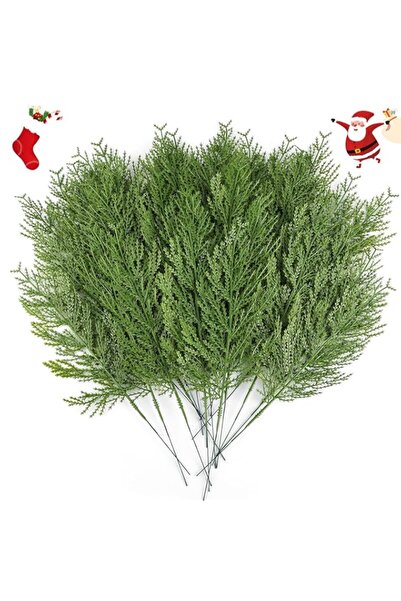 Generic 20 Pcs Artificial Cedar Picks Faux Cedar Branches Fake Cypress Stems ...