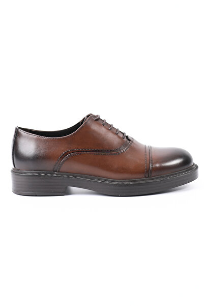 Tuna Genuine Leather Brown Oxford Model Men's Shoes - E4322