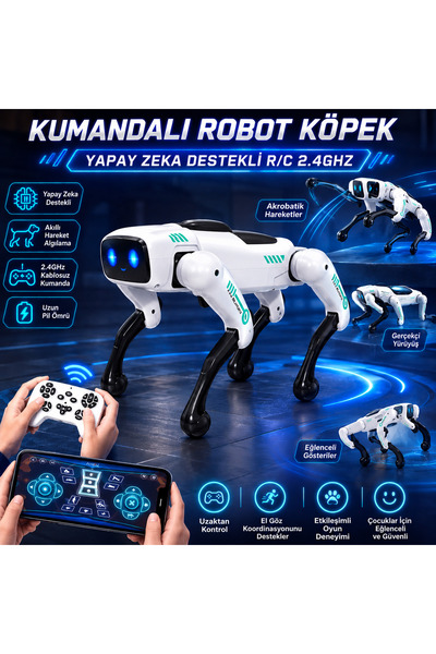 Merii Store KUMANDALI ROBOT KÖPEK YAPAY ZEKA DESTEKLİ