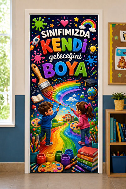 PROMISEBACKDROP2 190X75Cm Elastic School Classroom Door Drape, Paint Your Own...