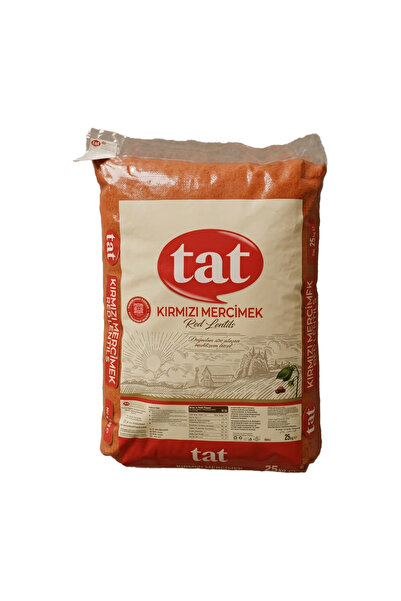 Tat Bakliyat Yerli Kırmızı İç Yaprak Mercimek 25 kg Çuval (Yağ Cilalı, 1. Sınıf)