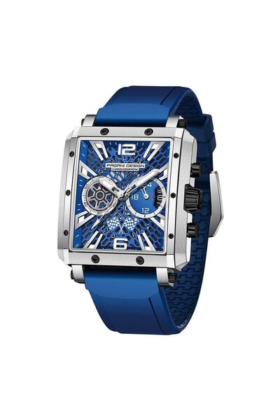 Pagani design Ανδρικό ρολόι Perseity, Κουάρτζ, Χρονογράφος, Μπλε / Ασημί