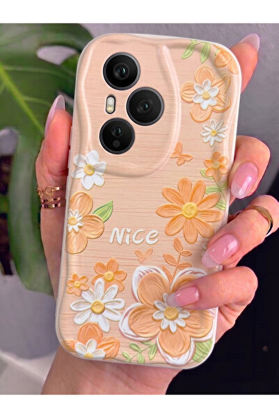 Rivor Honor 400 Pro Uyumlu Kılıf Kamera Korumalı 3D Kabartma Papatya ve Çiçek...