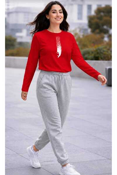 Gutsy Zero Collar Sweat Suit 2-Piece Combination Winter Shardooned Flow Mark ...