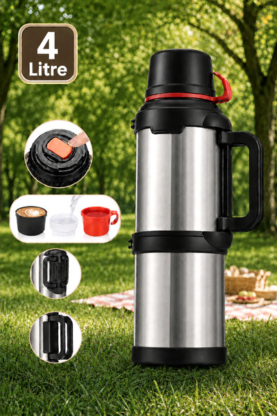 Boldy 4 Liter Steel Thermos - Thermal Insulated Thermos - Stainless Steel The...