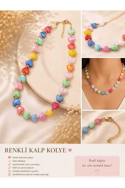 İNDEM KİDS Renkli Kalp Kolye