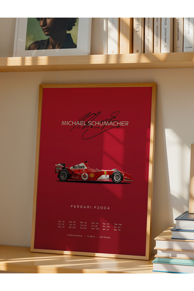 Creatick Design F1 Temalı Ahşap Çerçeveli Poster - Formula 1 Yarış Arabası & ...