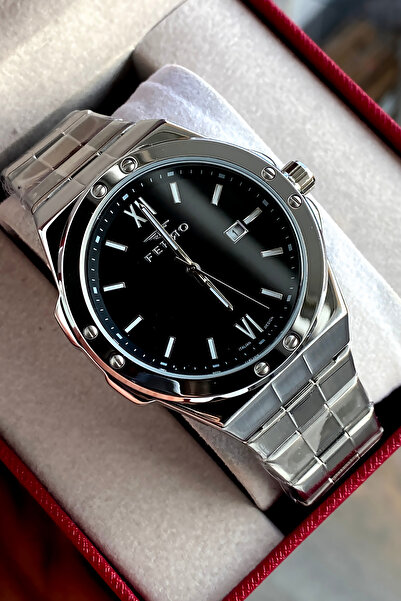 FERRO Men's wristwatch steel band 2 years warranty waterproof boxed