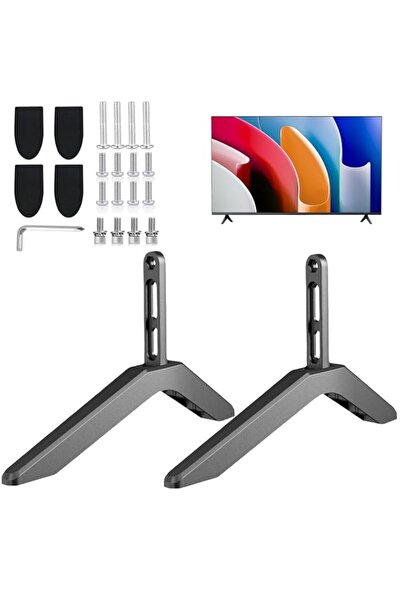Generic Universal TV Stand Legs, Metal Pedestal Feet with Screws for 32-65 In...