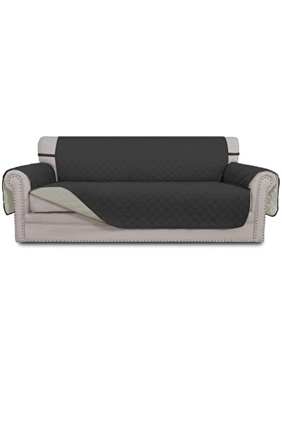 Generic Easy-Going Reversible Oversized Sofa Cover with Foam Sticks - Dark Gr...