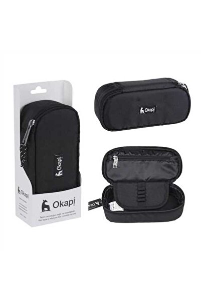 Okapi Pencil Bag Okp-121 Oval Black Single Compartment