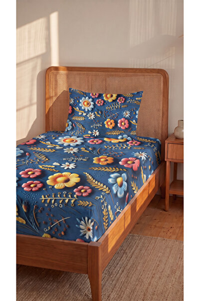 femmhome Premium 100% Cotton 5D Digital Printed Single Fitted Sheet Set 90/10...