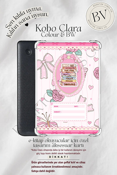 BookTok Vibes Co. Pembe Not Defteri Sticker Temalı Insert - Kindle ve Kobo E-...