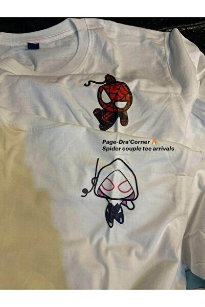 Minga London Spider-Man Spider-Gwen Chibi Printed Oversize Unisex T-Shirt - L...