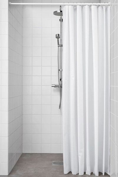 Generic Brand Set de baie cu Bara perdea alba extensibila 160x 200cm si Perde...