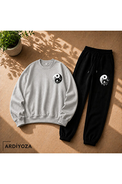 SILATU 2-Piece Zero Collar Yin Yang Printed Winter Set