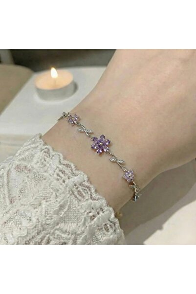 Heda Jewelry Violet Dream Bracelet - Elegant Women's Bracelet with Purple Flo...