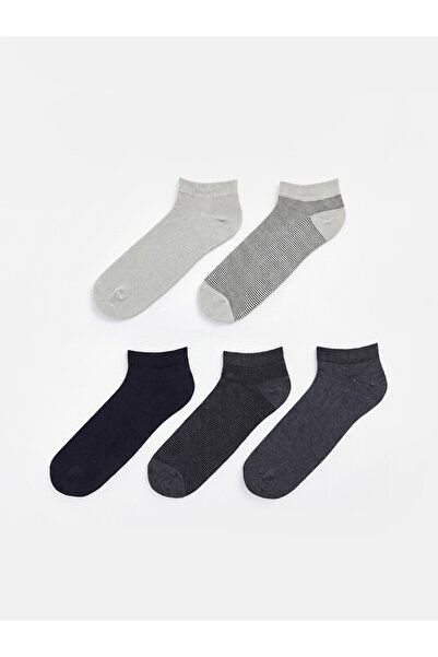 LC Waikiki Rmz Gi̇yi̇m Farkiyla Embroidered Men's Bootie Socks 5-Pack