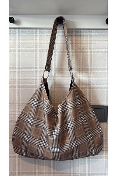 MUTE BAG Chocolate Plaid Pattern Bag / Chocolate Plaid Pattern Shoulder Bag (...
