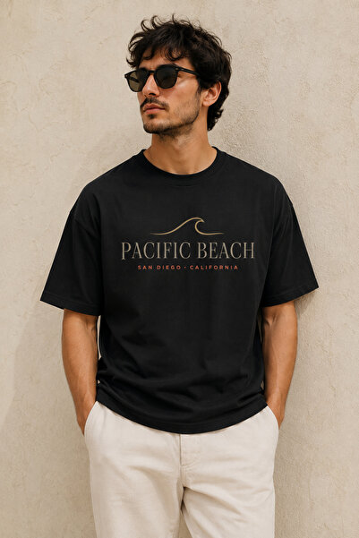 Moda Minimo Unisex Μαύρο Oversize T-shirt με κοντό μανίκι, καλοκαιρινό χτενισ...