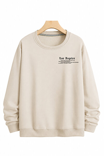 Trend Sizde Unisex Los Angeles Printed Crew Neck Sweat