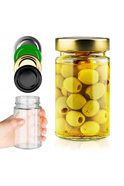 SuperButelki Borcan din Sticla cu Capac 60 mm, 245 ml, Transparent, pentru Co...