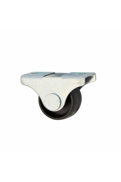 OEM Furniture castor, unidirectional, non-locking, plastic, black, with plate...