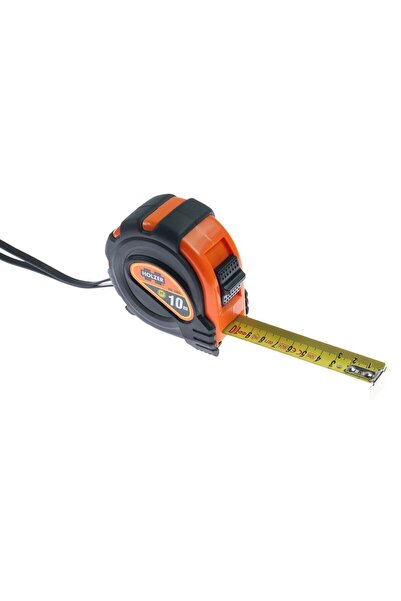 OEM Metal tape measure, with lock, with hooks, Holzer 20G-10025, 10 m