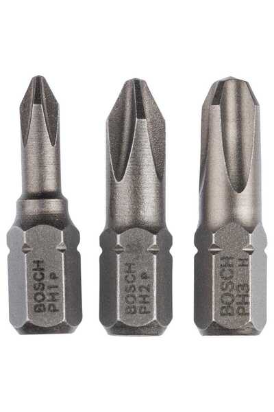 OEM Set of 3 screwdriver bits, Bosch, Phillips profile, 25 mm