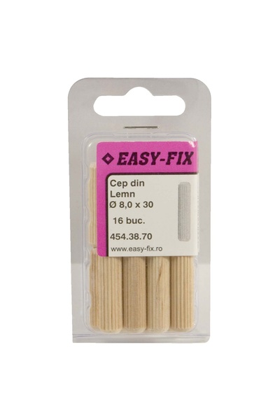 OEM Дървен дюбел, Easy - Fix 454.38.70, 8 x 30 мм, комплект от 16 броя