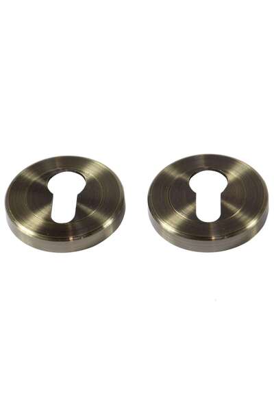OEM Rozeta rotunda pentru broasca cu cilindru, Yale, otel, antic brass, 54 mm...