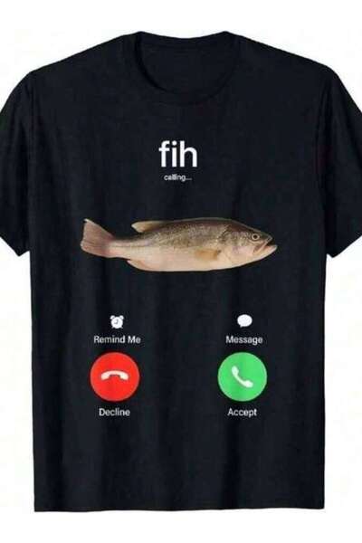 29CUN تي شيرت رجالي 100% قطن بتصميم 'Fih Calling Remind Me Message Decline Ac...