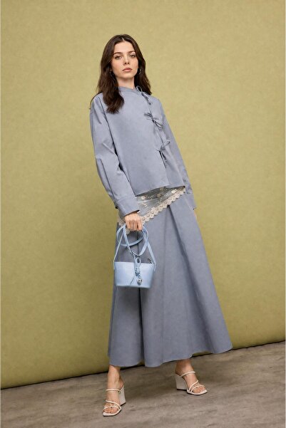 DeFacto 100% Cotton A-Line Poplin Midi Skirt H0060Ax26Sp