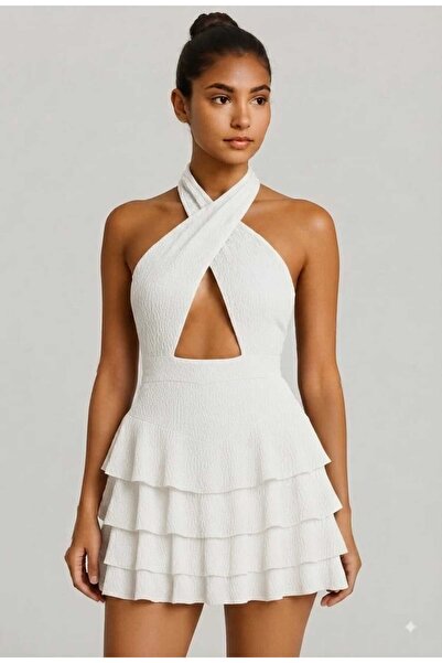Jack & Noah Women's Mykonos Halter Neck Skirt Dress with Shorts