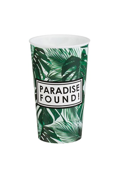 OEM Plastic Cup with Printed & Tropical Green Leaves 650ml