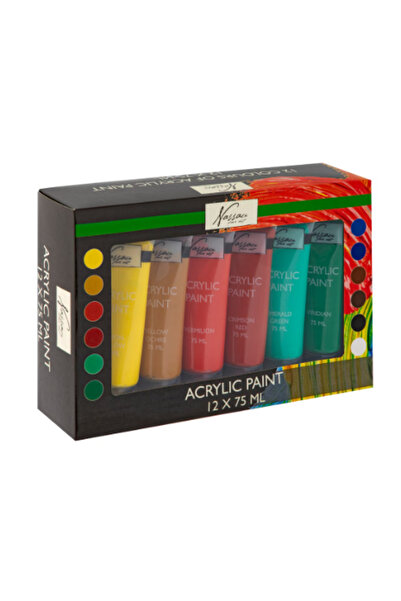 Nassau Vopsea acrilică, Artă plastică, 75 ml/tub, 12 culori