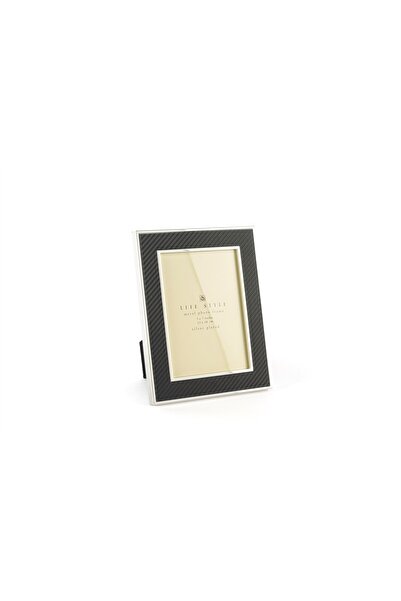 Mikasa Moor Black Fabric Frame with Silver Edges 13X18Cm