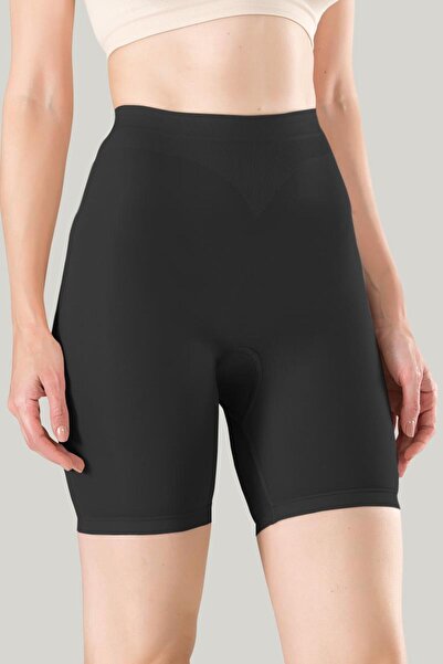 SONNORS 2-Pack Women's Black Long Leg Corset Shorts Gathering Seamless Non-Ma...