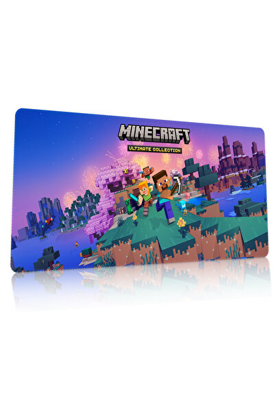 Duvarda Minecraft Gaming Oyuncu 90x40 cm Mouse Pad XL Kaymaz Taban Mousepad