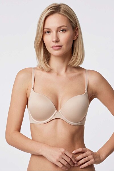 OBJE Women's Skin Supported Push up Soft Bra